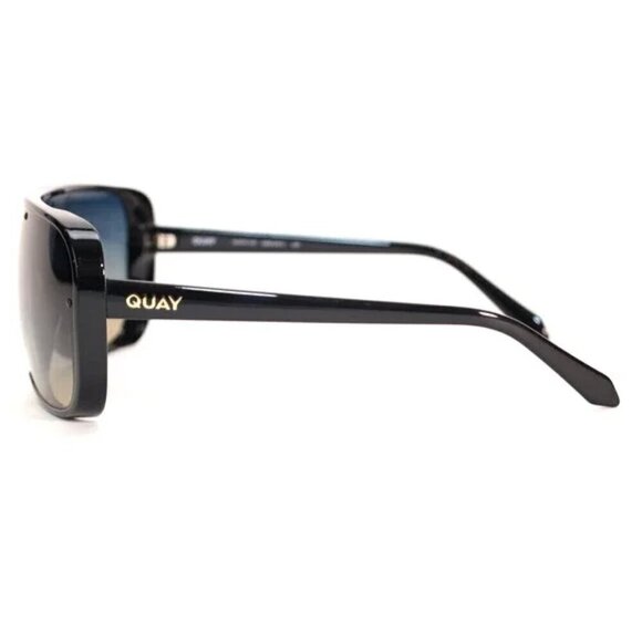 New Quay Center Stage Gradient Shield Black Bone Frame/Blue Lens Sunglasses main image 10